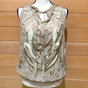 Beautiful embroidered & sequined sleeveless top